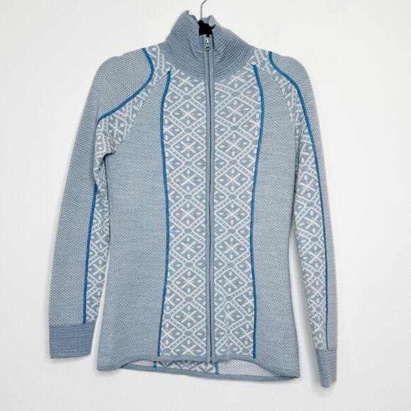 Smartwool Women's Dacano Full-Zip Sweater Ski Merino Wool Blend Jacket Gray S - Picture 2 of 11